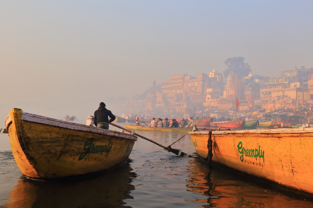 Levé de Soleil sur le Gange 3 - Bénarès Varanasi - Uttar Pradesh - Inde