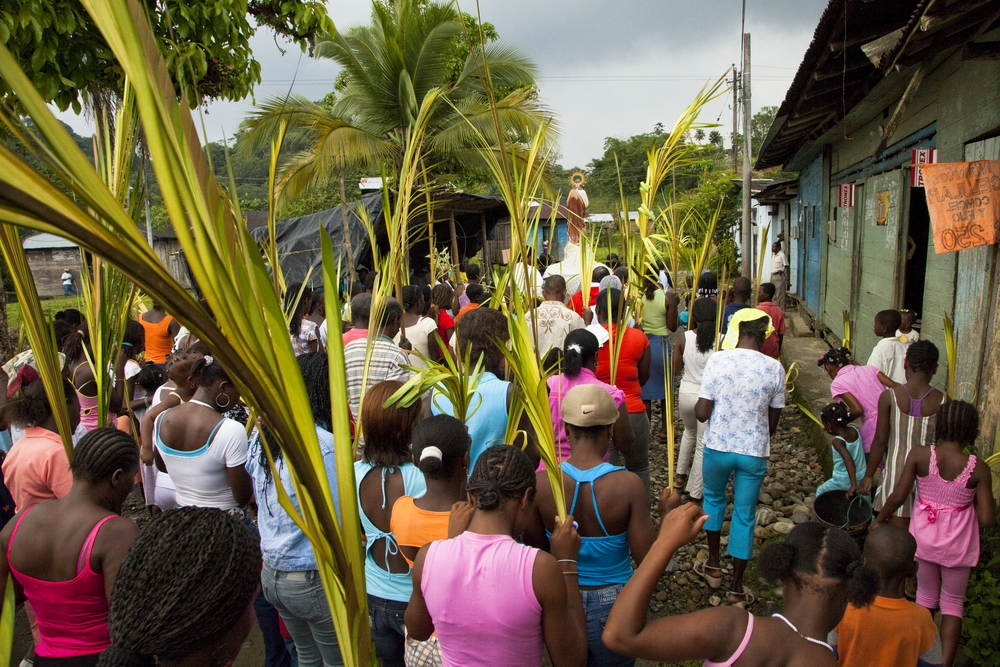 Oro verde, procession de pâques dans le village d'El Carmelo. État de Choco, Colombie.