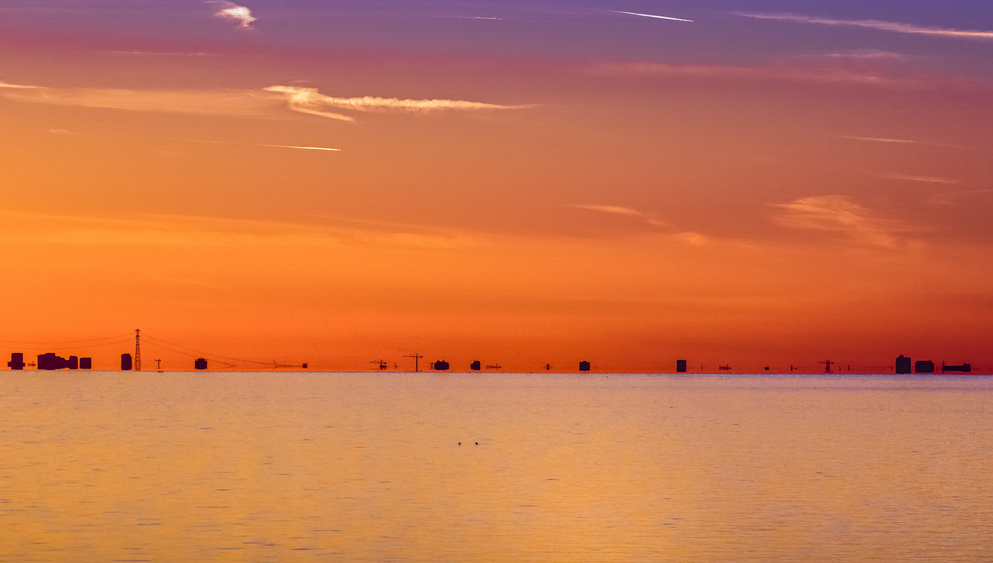 Sunset skyline Amsterdam